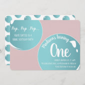 Invitation Bubbles Pop Pop Pop Anniversaire Fun Rose (Devant / Derrière)