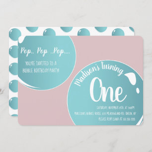 Invitation Bubbles Pop Pop Pop Anniversaire Fun Rose