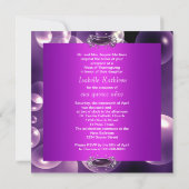 Invitation Bubbles pourpres Quinceanera 15e anniversaire (Dos)