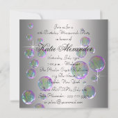 Invitation Bubbles rose argent Sweet sixteen Masquerade (Dos)