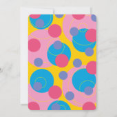 Invitation Bubbles Roses Et Bleues Photo Fille Anniversaire (Dos)