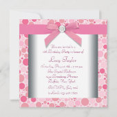 Invitation Bubbles roses Rose Sweet 16 Anniversaire (Dos)