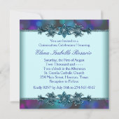 Invitation Bubbles turquoise bleu pourpre Quinceanera (Dos)
