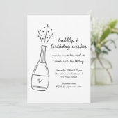 Invitation Bubbly Anniversaire de souhaits Poptiner bouteille (Debout devant)
