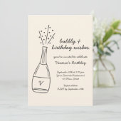 Invitation Bubbly Anniversaire de souhaits Poptiner bouteille (Debout devant)