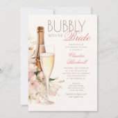Invitation Bubbly Avec La Fête des mariées Champagne Bride (Devant)