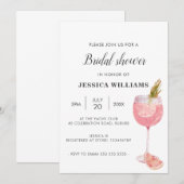 Invitation Bubbly Brunch Elegant Fête des mariées Cocktail Ro (Devant / Derrière)