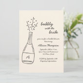 Invitation Bubbly Popping Champagne Bottle Bridal Shower (Debout devant)