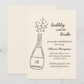 Invitation Bubbly Popping Champagne Bottle Bridal Shower (Devant / Derrière)