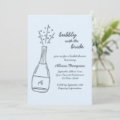 Invitation Bubbly Popping Champagne Bottle Bridal Shower (Debout devant)