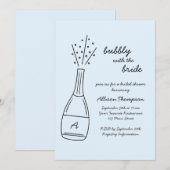 Invitation Bubbly Popping Champagne Bottle Bridal Shower (Devant / Derrière)