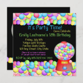 Invitation Buble Gum Party (Devant / Derrière)