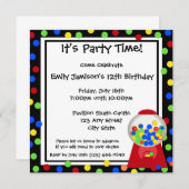 Invitation Buble Gum Party (Devant / Derrière)