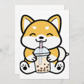Invitation Buble Tea Boba Corgi (Devant / Derrière)