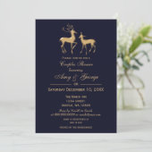 Invitation Buck and Doe Marine Gold Couples d'hiver Douche (Debout devant)