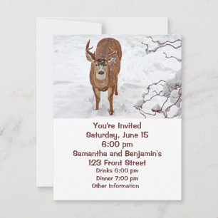 Invitation Buck de cerfs en neige hivernale