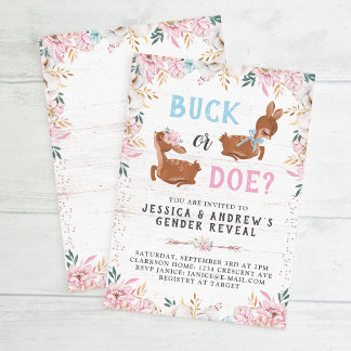 Invitation Buck ou Doe ? Révélation du baby shower