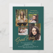 Invitation Budget 4 Collage photo Jade Green Graduation Party (Devant)