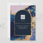 Invitation Budget Agate Bleu Or Mariage Enregistrer les Dates (Dos)