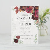 Invitation BUDGET All-in1 Rustique Automne Maroon Bourgogne M (Debout devant)