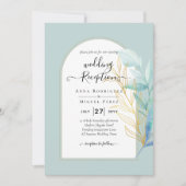 Invitation BUDGET All-in-1 Mariage d'armature en laiton doré (Devant)