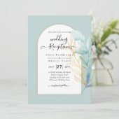 Invitation BUDGET All-in-1 Mariage d'armature en laiton doré (Debout devant)