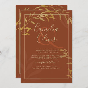 Invitation Budget All-in-1 Rustic Terracotta GOLD Mariage