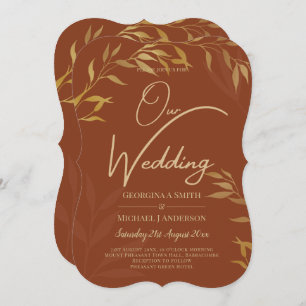 Invitation Budget All-in-1 Rustic Terracotta GOLD Mariage