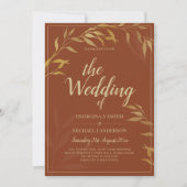 Invitation Budget All-in-1 Rustic Terracotta GOLD Mariage (Devant)
