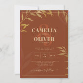 Invitation Budget All-in-1 Rustic Terracotta GOLD Mariage (Devant)