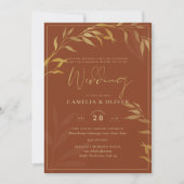 Invitation Budget All-in-1 Rustic Terracotta GOLD Mariage (Devant)