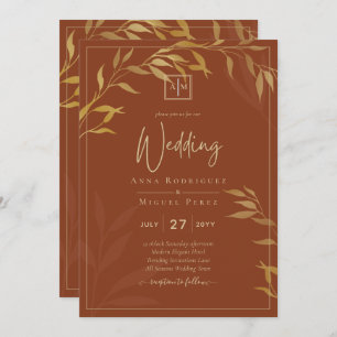 Invitation Budget All-in-1 Rustic Terracotta GOLD Mariage