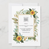 Invitation BUDGET All-in-1 Rustique tournesols Mariage de ver (Dos)