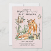 Invitation BUDGET Animaux de bois bébé garçon fille douche V. (Devant)