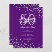 Invitation Budget Anniversaire Argent Parties scintillant Con (Devant / Derrière)