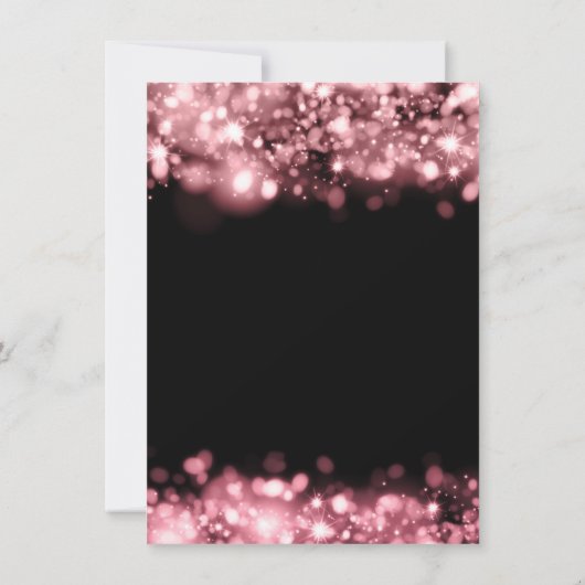 Invitation Budget Anniversaire Fête Élégant Rose Lumières Or (Dos)