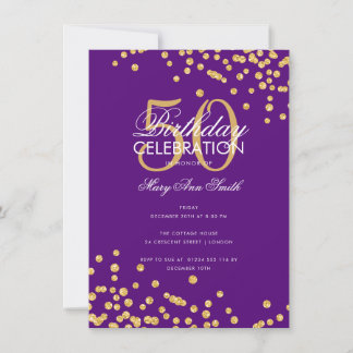 Invitation Budget Anniversaire Parties scintillant d'or Confe