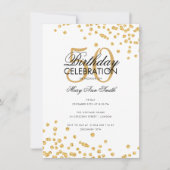 Invitation Budget Anniversaire Parties scintillant d'or Confe (Devant)