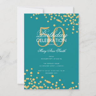 Invitation Budget Anniversaire Parties scintillant d'or Confe