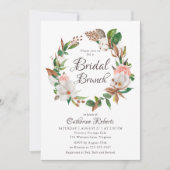 Invitation Budget Aquarelle rose Fête des mariées florale Bru (Devant)