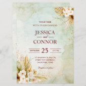 Invitation Budget Automne Aquarelle simple Mariage (Devant / Derrière)