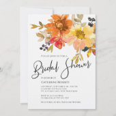 Invitation Budget Automne Moderne Aquarelle Fête des mariées  (Devant)