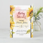 Invitation Budget baby shower de tournesol moderne (Debout devant)
