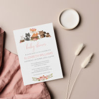 Budget Baby shower Floral Rose Bois Animaux