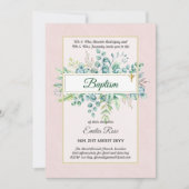 Invitation Budget BAPTISM Baptiser la verdure Feuilles Invita (Devant)