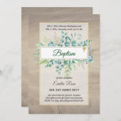 Invitation Budget BAPTISM Baptiser la verdure Feuilles Invita (Devant / Derrière)