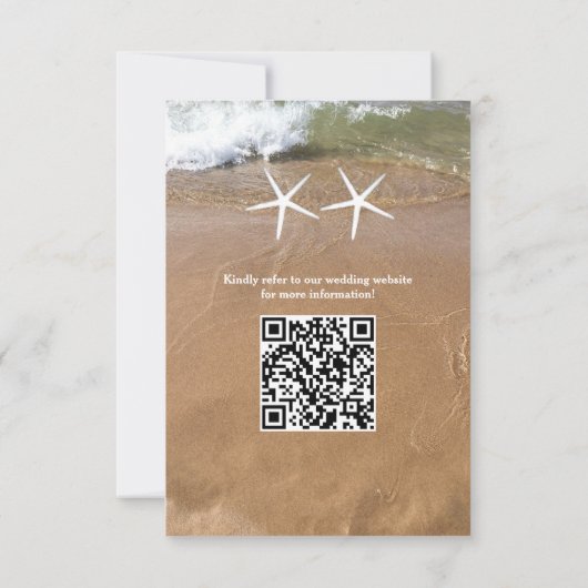 Invitation Budget Beach Starfish QR Code Ocean Mariage (Dos)