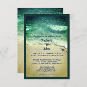 Invitation Budget Beach Turquoise Turquoise Green Artsy Maria