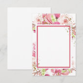 Invitation Budget blanc Fantastique mariage floral rose Invit (Devant / Derrière)