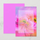 Invitation Budget blanc imaginaire rose floral mariage Invita (Devant / Derrière)